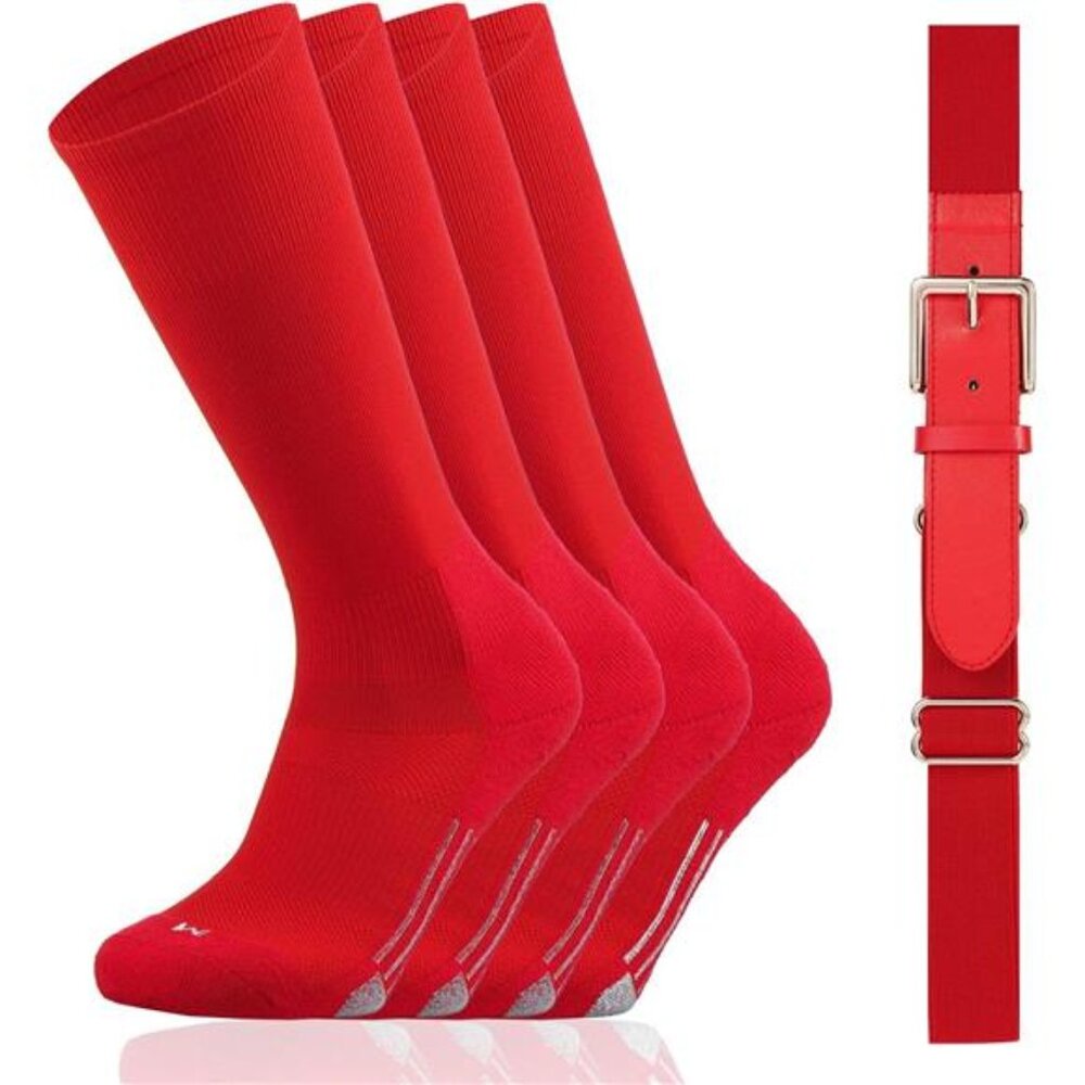 Youper Youth Baseball/Softball Belt & Socks Combo Set (2 Pairs of Socks & 1
